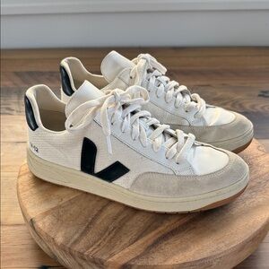 Veja Women’s V-12 Sneakers, White Black, 39M